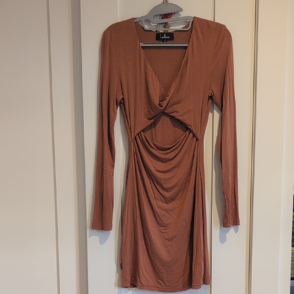 Lulu's Brown Long Sleeve Dress
